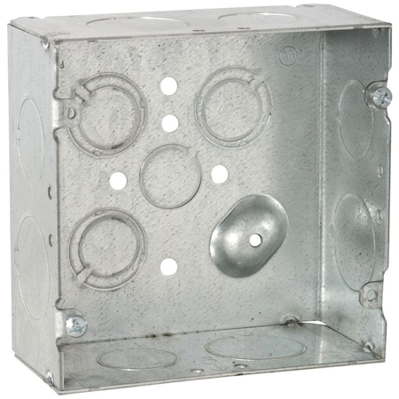 Southwire Electrical Box, 42 cu in, Wall Box Type, 2 Gangs, Steel, Square Shape 72171-3/4-1W-UPC